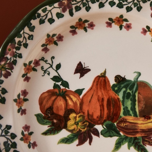 NWT Set of 4  Anthropologie Nathalie Lete Pumpkin Gourd  Dessert Plates - Picture 2 of 3